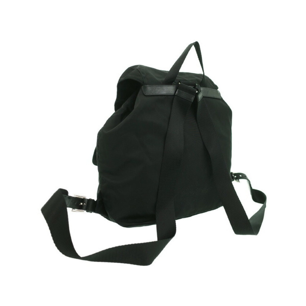 Prada Rucksack Backpack Two Black Daybag Pocket Tessuto